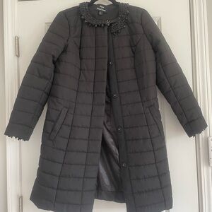 Black Coat with Beaded Collar